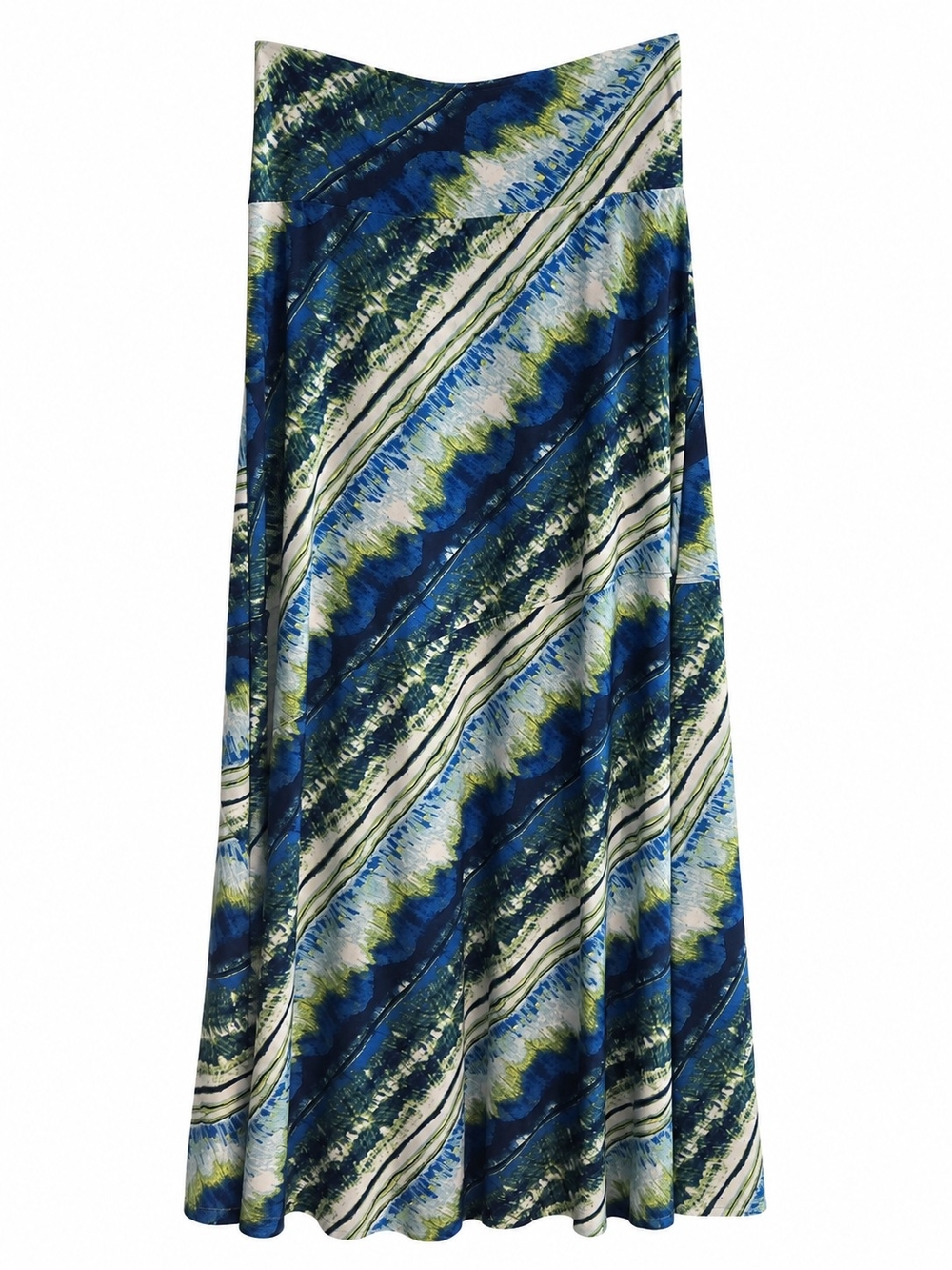New Directions Blue Green Abstract Print Maxi Skirt Size Small